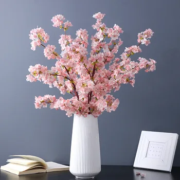 5pc Zīda Mākslīgo Ziedu Cherry Blossom Kāzu Arkas Fona Dekorēšana Aksesuāri Mājas Dekoru Viltus Ziedu Foto Aksesuāri