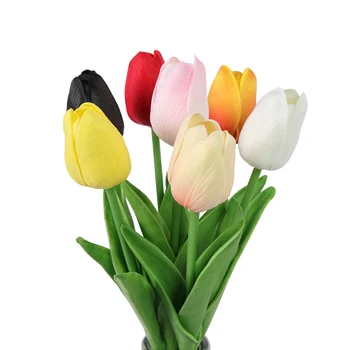 6Pcs 34cm Garš Tulip Mākslīgo Ziedu Reāla Pieskāriena Augstas Kvalitātes Pušķi, Viltus Ziedi DIY Kāzu Puse, Mājas, Dārza Dekorēšanai