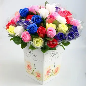 Jauno Valentīna Dienas Dāvanu Vannas, Ķermeņa Rožu Ziedlapiņu Zieds Ziepes Kāzu dod priekšroku Dzimšanas dienas Dāvanas, 6 Krāsas, Ziedu Ziepes