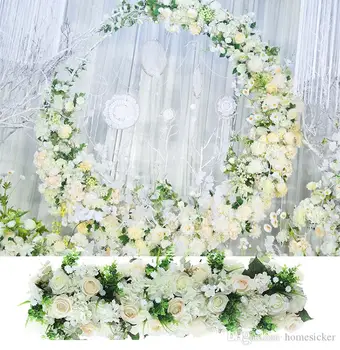 Custom kāzu ziedu kompozīcijas, simulācijas viltus ziedu rotājumu aksesuārus, arkas, ziedu kāzu skatuves ceļu svina vienošanās