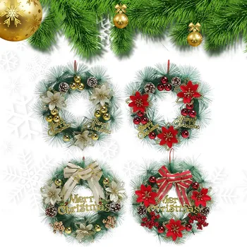 30 Cm Ziemassvētku Vainags Mākslīgā Čiekurs Sarkano Ogu Vainagu Piekārtiem Rotājumi Durvīm Sienas Rotājumi Priecīgus Ziemassvētkus