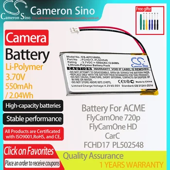 CameronSino Akumulatoru ACME FlyCamOne HD CarC FlyCamOne 720p der ACME FCHD17 PL502548 fotokameras akumulatoru 550mAh 3.70 V Li-Polymer