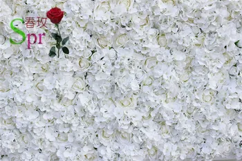 SPR Bezmaksas Piegāde 10pcs/daudz baltu Mākslīgās hydrangea rose puķu sienas kāzu fons arch galda runner apdare ziedi