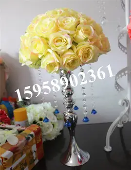 20cm dzeltena zīda kāzu kissing bumbu dekorācijas kāzām -plastmasas,iekšējā, svinības ziedu bumbu,partijas apdare