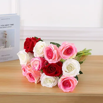 3pcs/daudz Rožu Rozā Zīda Pušķi Rožu Mākslīgie Ziedi Bud Pušķis DIY Amatniecības Līgava Kāzu Puse, Mājas Apdare Viltus Ziedi