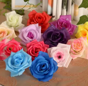 Kāzu Šaut Aksesuārus, Zīda Rožu Ziedu Galvas 7CM Mākslīgā Lielas Puķes Multicolor Gofrētu Zīda Rožu Vienkāršs un Stilīgs Roze