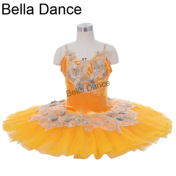 Apelsīnu profesionālā baleta tutu skatuves tērpiem meitenēm, bērniem, klasiskā baleta tutu pieaugušo JY032