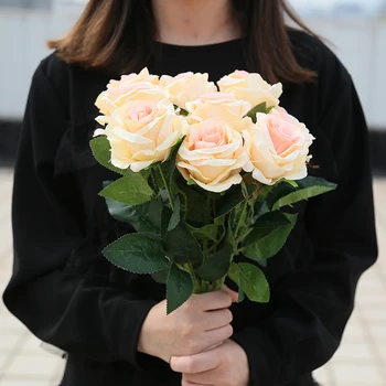 10pcs/set Mākslīgie ziedi Zīda franču Rožu Ziedu Pušķi, Viltus Ziedu Galda Daisy Kāzu Ziedu Mājas Dekoru Puse Flores