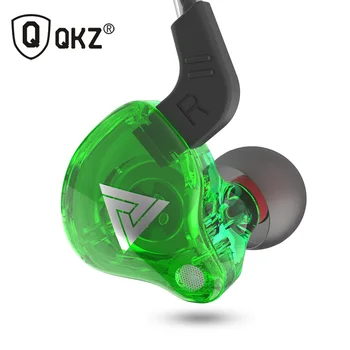 QKZ AK6 Zaļā 3.5 mm Dinamiskās Vadu Austiņas ar Mikrofonu Super Bass Sporta Vadu Austiņas Mi iPhone Sony Austiņas 1.2 m