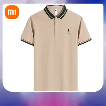Xiaomi mijia vīriešu polo krekls, ērti, elpojoši ādai draudzīgu sviedru absorbējošu modes izšūti īsām piedurknēm t-krekls