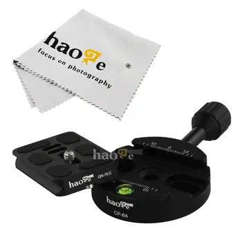 Haoge 64mm Skrūvējamu Rokturi Spīles Adapteris ar 70mm QR Quick Release Plate Kameras Statīvs Klaigas Monopod Bumbu Galvu Fit Arca Swiss