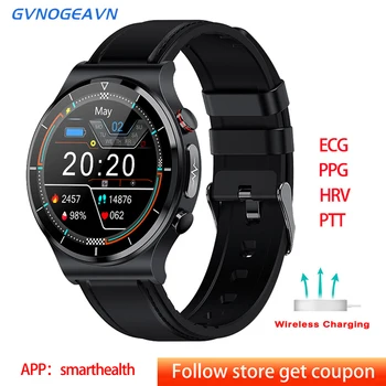E88 Veselības Smart Skatīties Vīrieši Sievietes Skatīties EKG PPG asinsspiediens Smartwatch Sieviešu rokas Pulkstenis Bezvadu Lādētāju Fitnesa Rokassprādze