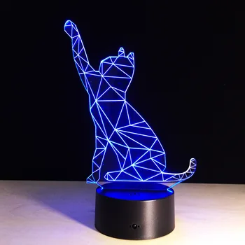 Karikatūra Dzīvnieku Apdare, LED Kaķis Lampas Labu Laimi par Biroja Galda Dekoru ar RGB Krāsu izmaiņas, kas Izgatavoti Ķīnā