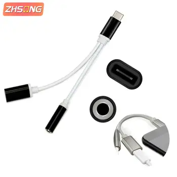 ZHSONG 2 In 1 USB C Tipa Uzlādes Kabeļa Tips-C Pārveidotājs 3.5 mm Audio par Xiaomi Austiņas Austiņu Adapteris priekš Huawei P20 Pro