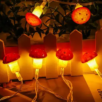 Sēņu Lampas, Noderīgu Acu Aizsardzība Viegli Pakārt 3D Sēņu String Lampas Pasaku Vainags Gaismas Dekori, Sadzīves