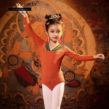 Baleta Garām Piedurknēm Raibs Kakla Dizaina Leotard Meitenes, Baleta Deju Bodysuit Profesionālā Baleta Deju Tērpi