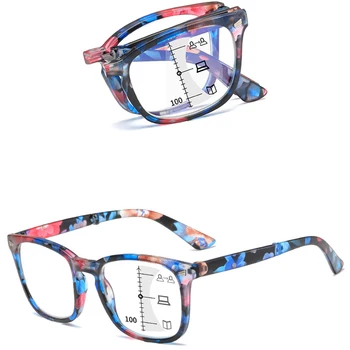 Progresējoša Multifokāla Locīšanas Lasīšanas Brilles Vīrieši Sievietes Noderīgu Zilā Gaisma Pretbloķēšanas Presbyopic Brilles Brilles Salokāms