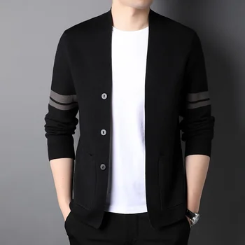 Adīta Vīriešu Luksusa Sweatercoat 2023-Pavasarī un Rudenī-Jaunā Vienotā Krūtīm Modes Gadījuma, Klasiskās korejas Vīriešu Jaka
