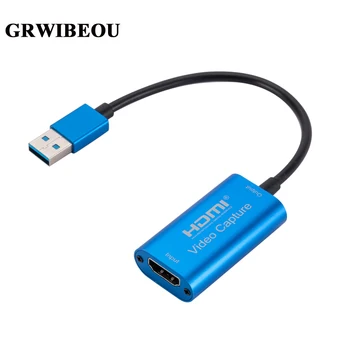 GRWIBEOU USB video capture karte 1080P 4K USB uz HDMI saderīgas video uztveršanas kārba Macbook PS4 spēles datorā live kamera