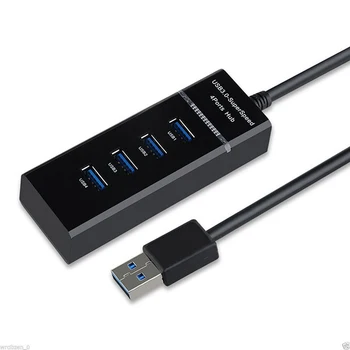 Ātrgaitas USB3 0 4-port Hub datora USB multi-interfeiss sadalītāja Expansion Desktop PC Adapteri