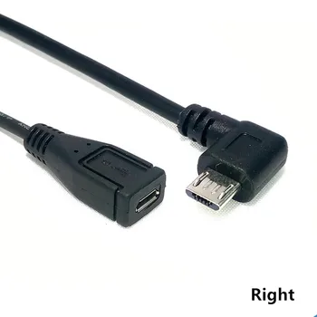 Micro 5Pin USB 2.0 Sieviešu un Vīriešu M F Pagarinājums pieslēgvietas Adapteris Ilgi Spraudsavienojumu 90 Grādu pa Labi & pa Kreisi, Leņķveida