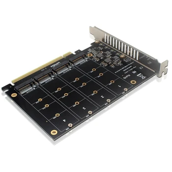 4) Ostas Nvme Uz PCIE Adapteri Kartes M. 2 NVME Uz Pcie X16 Adapteris 4X32gbps M Taustiņu Cieto Disku Converter Lasītājs Paplašināšanas Karti