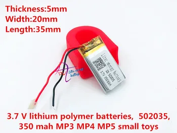 Piegādes polimēru litija baterija, 502035 3,7 V 052035 350MAH MP3 MP4 MP5 akumulatora bluetooth austiņu akumulatora