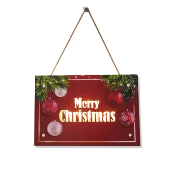 2023 Koka Durvju Hanging signāls ar ED Gaismas Ziemassvētku Eglītes Rotājumu Ziemassvētku rotājums Mājās, Koka Kulons Navidad Dāvanu
