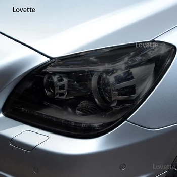 Priekš Mercedes Benz SLK Klases R172 2011. - 2015. Gada Auto Lukturu aizsargplēvi Priekšējās Gaismas Pārredzamu Kūpinātas Black TPU Uzlīme