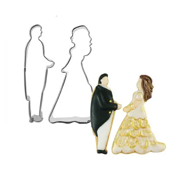 kāzu kleitu Metāla Sīkdatni Griezēji pāris Pomādes Kūka Dekori princese Cupcake Šokolādes Cepumu Veidne patisserie reposteria