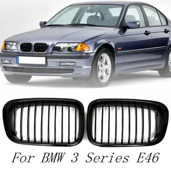 JAUNĀ Pāra un Spīdīgi Melns Auto Priekšā Nieres Grila Restes BMW 3. Sērijas E46 4 Durvju Sedans 1998 1999 2000 2001