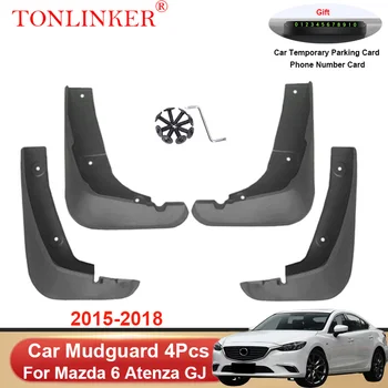 TONLINKER Auto Mudguard Par Mazda 6 Atenza GJ 2015 2016 2017 2018 Dubļusargi Splash Sargiem Priekšējo Aizmugurējo Spārnu Mudflaps Piederumi