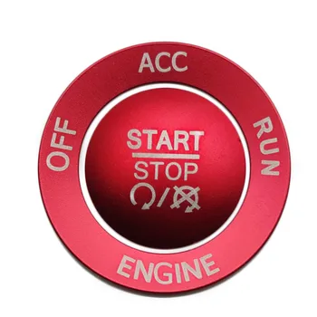 Dzinēja Start Stop Pogas Rokturi, Vāks + Gredzens Apdare Piederumi 2015-2020 Dodge Challenger Lādētājs ((Sarkans))