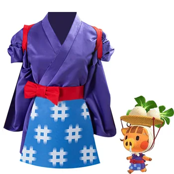 Spēle Dzīvnieku Cosplay Šķērsošanas Daisy Mae Kimono Kostīms-Kleita Apģērbs Halloween Karnevāla Kostīmi