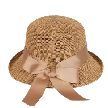 Vairumtirdzniecības Modes Vasaras baseina elpojošs salmu cepure sievietēm saulessargs beach Piejūras Papīra Spaini cepures