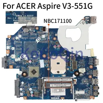 Par ACER Aspire V3-551 V3-551G Klēpjdators Mātesplatē NBC1711001 NB.C1711.001 Q5WV8 LA-8331P DDR3 Grāmatiņa Mainboard