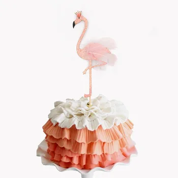 5gab Cute Rozā spalvu Flamingo Mirdzēt Cupcake Cilindrs Bambusa Zīme Baby Dušas Dzimšanas dienu, Kāzu Dekori dod priekšroku Piegādēm,Q