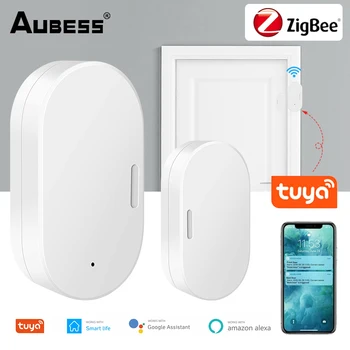 Aubess Tuya Zigbee Durvju Sensors, Smart Durvis Atvērtas/Aizvērtas Detektori, Gudru Dzīvi APP Logu Sensors Darbu Ar Alexa,Google Home