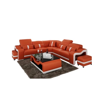 dzīvojamās istabas Dīvānu komplekts диван мебель кровать muebles de sala L formas īstas ādas dīvāns cama puff asiento + centro kafijas galds