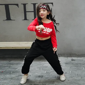 Bērnu Hip-hop Uzvalks Sieviešu Hip-hop garām Piedurknēm Zaudēt Sanitāro Apģērbu Rudens Kleita korejas Izdevums Bērnu Hip-hop Parādīt