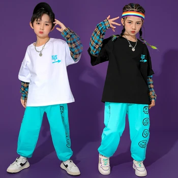 Parādīt Bērniem Drēbes Hip Hop Apģērbu Lielizmēra Sporta Krekls Gadījuma Jogger Bikses Meitenēm Zēniem Darbības Tērpiem Deju Kostīms
