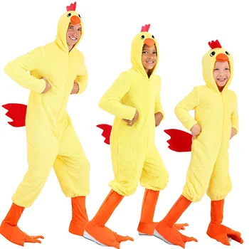 Halloween bērnu diena posma izpildes pieaugušo bērnu bērnu dzīvnieku mazas dzeltenas vistas cepetis vistas cāļa Kostīms
