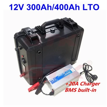 Ūdensizturīgs ip67 LTO12V 400Ah 300ah Litija titanāta akumulators 12V priekš velcēšanas motora kemperu planēt sistēma+20A Lādētāju