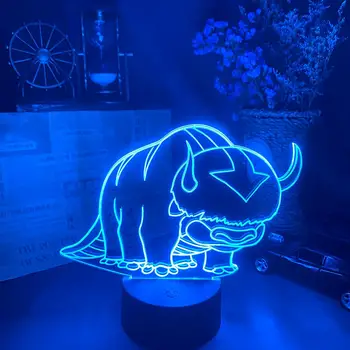LED Anime Lampas Iemiesojums Pēdējā Airbender Attēls Appa 3D uz Augšu Apgaismojums Galda Lampas Nightlight Bērniem Bērnu Gultas Dekori