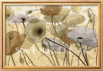 Abstrakts ziedu gleznas Plūstamību IV Shirley Novak mūsdienu mākslas Augstas kvalitātes 100%roku apgleznoti