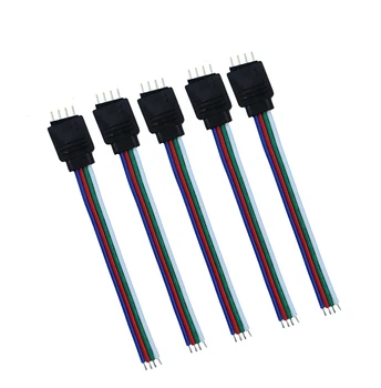 5gab 4-pin Male Connector Cable vadu 5050/3528 RGB LED Strip Gaismas bezmaksas piegāde