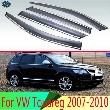 VW Touareg 2007-2010 Plastmasas Ārējo Sejsegu Ventilācijas Žalūzijas Logu, Saule, Lietus Aizsargs Deflektoru 4gab