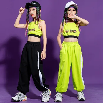 Meiteņu Džeza Deju Apģērba Studentu organizācija Mācību komplektu Meiteņu Hip Hop Dejas, Apģērbu, Bērnu Modes Apģērbu Kokvilnas