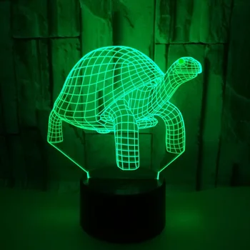 Bruņurupuču 3d Nakti Galda LampWithTouch Kontroles Un Tālvadības pulti, Led Vizuālo Lampas Dāvanu Atmosfēru Maza Galda Lampa