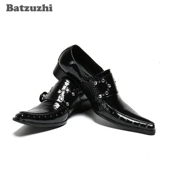 Batzuzhi Vīriešiem Kleitu Kurpes itāļu Stilā Modes Slip-on Melnu Īstas Ādas Kurpes Vīriešu Biznesa, Ballītes un Kāzas! Zapatos Homb
